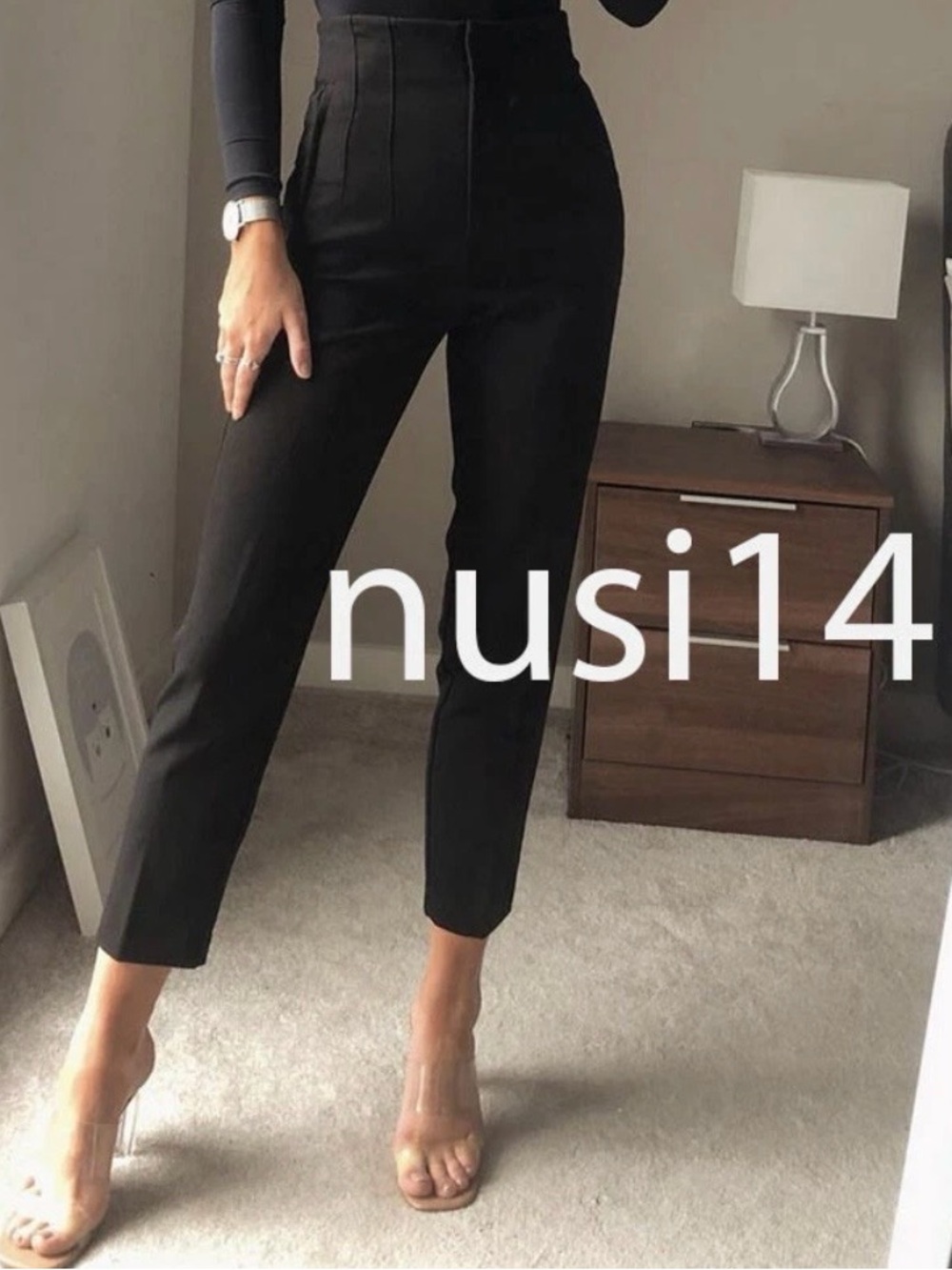 Zara Black High-Waist Tailored Ankle Pants - Classic Women's Trousers